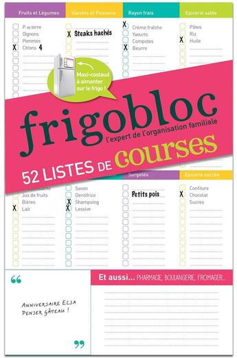 Couverture du livre « Frigobloc mes listes de courses de la semaine - un bloc maxi-aimante pour simplifier les courses de » de  aux éditions Play Bac