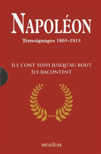 Couverture du livre « Napoléon ; témoignages ; coffret » de Christophe Bourachot aux éditions Omnibus