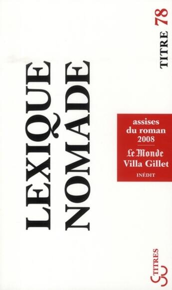 Couverture du livre « Lexique nomade » de  aux éditions Christian Bourgois