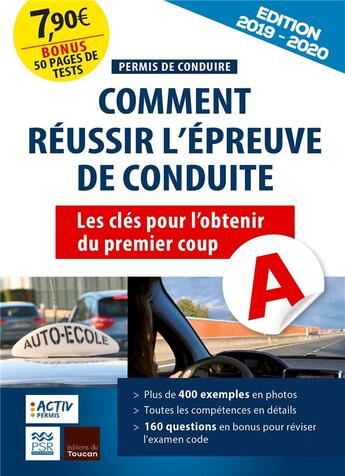 Couverture du livre « Permis de conduire ; réussir l'épreuve pratique (édition 2019/2020) » de  aux éditions Toucan