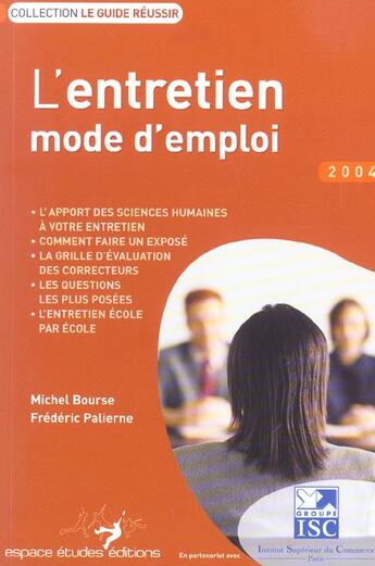 Couverture du livre « L'Entretien Mode D'Emploi » de Michel Bourse aux éditions Hobsons