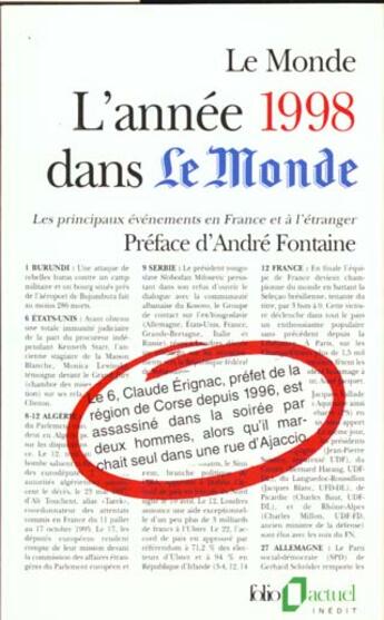 Couverture du livre « L'année 1998 dans 