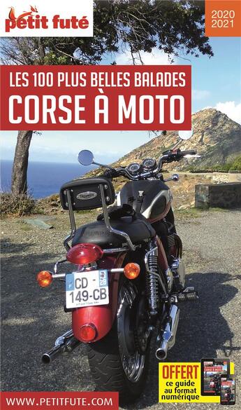 Couverture du livre « GUIDE PETIT FUTE ; THEMATIQUES ; les 100 plus belles balades lCorse à moto (édition 2020/2021) » de  aux éditions Le Petit Fute