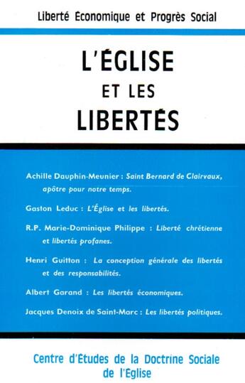 Couverture du livre « L'Eglise et les libertés » de C.E.D.S.E. aux éditions Nel