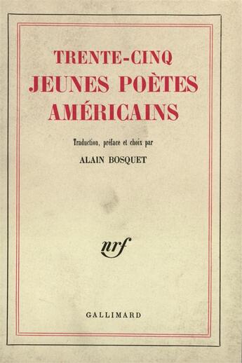 Couverture du livre « Trente-cinq jeunes poetes americains » de Collectif Gallimard aux éditions Gallimard