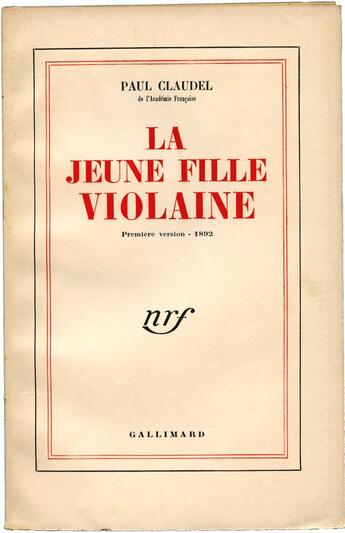 Couverture du livre « La jeune fille Violaine » de Paul Claudel aux éditions Gallimard