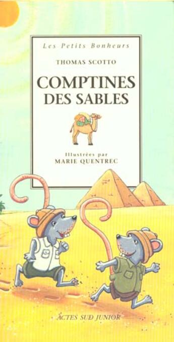 Couverture du livre « Comptines des sables » de Scotto/Quentrec aux éditions Actes Sud