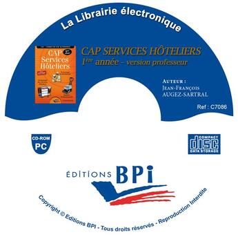 Couverture du livre « Cd Cap Services Hotelier Prof. 1ere Annee » de Jf Augez-Sartral aux éditions Bpi