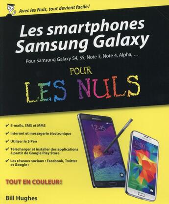 Couverture du livre « Smartphones samsung galaxy pour les nuls » de Bill Hughes aux éditions First