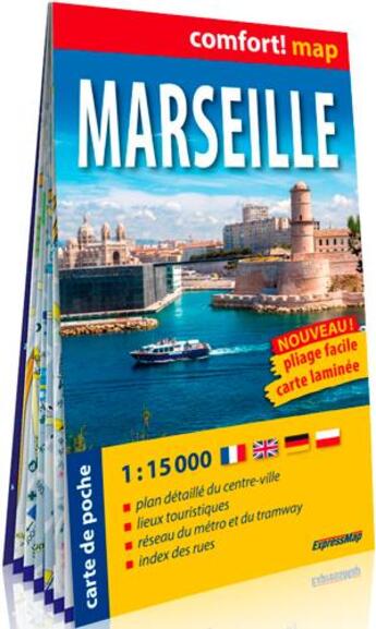 Couverture du livre « Marseille 1/15.000 (carte format de poche laminee) » de  aux éditions Expressmap