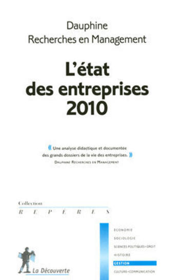 Couverture du livre « L'état des entreprises 2010 » de Dauphine Recherches aux éditions La Decouverte