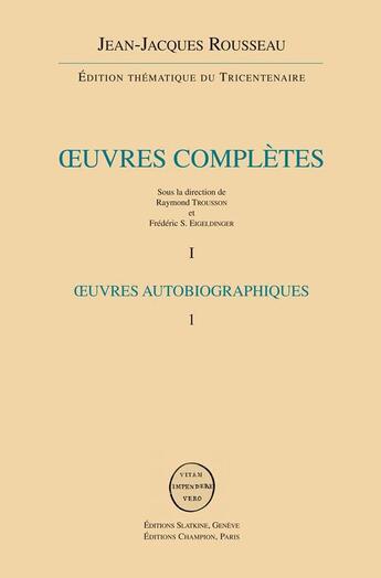 Couverture du livre « Oeuvres complètes » de Jean-Jacques Rousseau aux éditions Slatkine