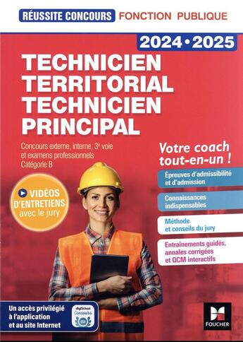 Couverture du livre « Reussite concours - technicien territorial/principal - preparation complete 2023-2024 » de Drapp/Magnin aux éditions Foucher