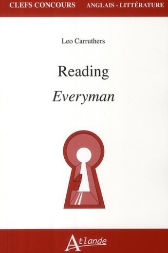 Couverture du livre « Reading everyman » de Carruthers aux éditions Atlande Editions