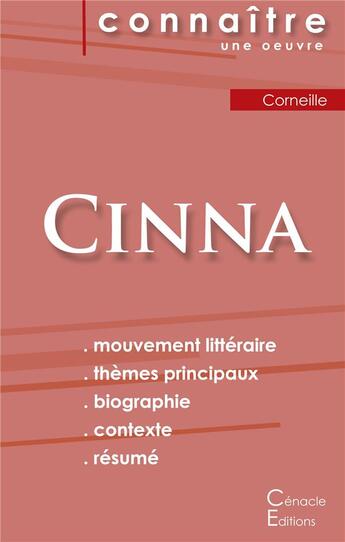 Couverture du livre « Cinna, de Corneille » de  aux éditions Editions Du Cenacle