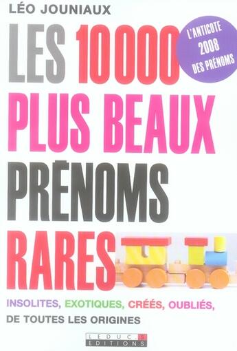 Couverture du livre « Les dix mille plus beaux prénoms rares » de Jouniaux Leo aux éditions Leduc