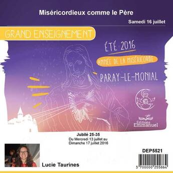 Couverture du livre « Misericordieux comme le pere » de  aux éditions Emmanuel