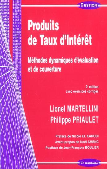 Couverture du livre « PRODUITS DE TAUX D'INTERET, 2E ED. » de Martellini/Lionel aux éditions Economica