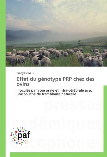 Couverture du livre « Effet du genotype prp chez des ovins » de Gervais-C aux éditions Presses Academiques Francophones