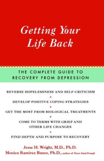 Couverture du livre « Getting Your Life Back » de Monica Ramirez Basco aux éditions Free Press