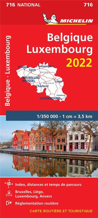 Couverture du livre « Cn 716 belgique luxembourg 22 » de Collectif Michelin aux éditions Michelin