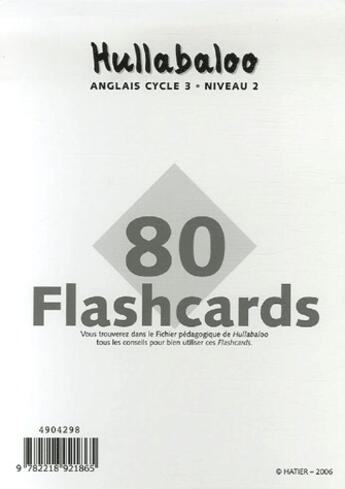 Couverture du livre « 80 flashcards ; Hullabaloo ; anglais cycle 3 ; niveau 2 » de D. Macaire et L. Heron aux éditions Hatier