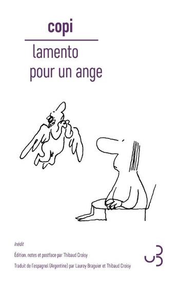 Couverture du livre « Lamento pour un ange » de Copi aux éditions Christian Bourgois