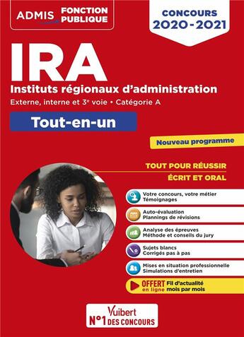 Couverture du livre « Concours ira - categorie a - tout-en-un - annales 2020 incluses (édition 2020/2021) » de Herve Macquart aux éditions Vuibert