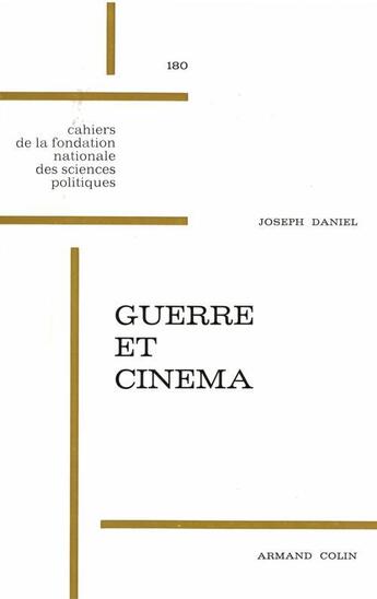 Couverture du livre « Guerre et cinéma » de Joseph Daniel aux éditions Presses De Sciences Po