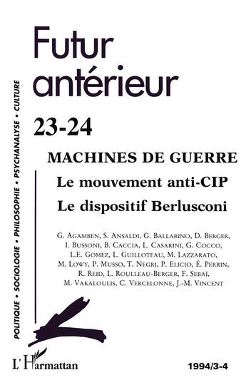 Couverture du livre « Futur anterieur, n 23-24 - machines de guerre » de  aux éditions L'harmattan