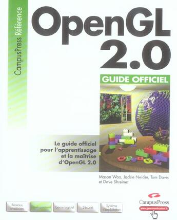 Couverture du livre « Open gl 2.0 guide officiel » de Woo/Neider/Davis aux éditions Pearson