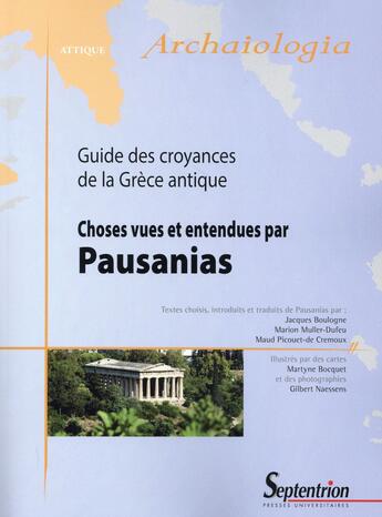 Couverture du livre « Choses vues et entendues par pausanias » de  aux éditions Pu Du Septentrion