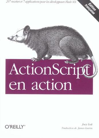 Couverture du livre « Actionscript en action » de Lott/Guerin aux éditions Ellipses