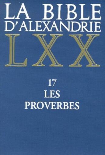 Couverture du livre « La Bible d'Alexandrie : Les Proverbes » de D'Hamonville David-M aux éditions Cerf