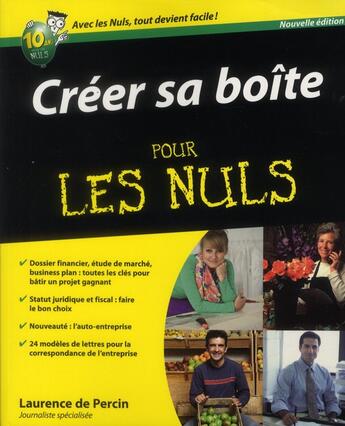 Couverture du livre « Creer sa boite 2e pour les nuls » de Laurence De Percin aux éditions First