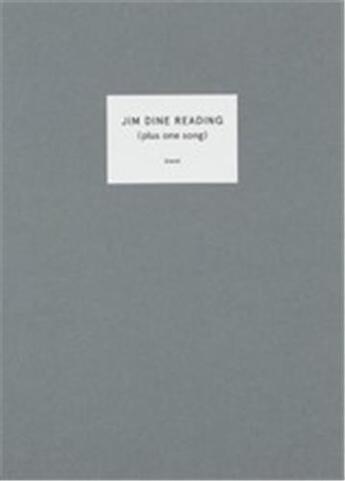 Couverture du livre « Jim dine reading (plus one song) » de Jim Dine aux éditions Steidl