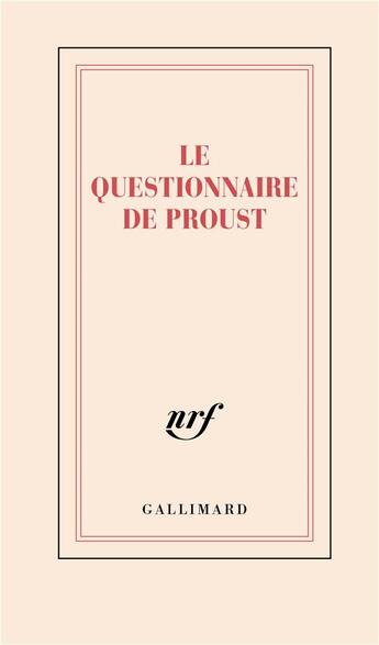 Couverture du livre « Carnet proust le questionnaire (papeterie) » de  aux éditions Gallimard