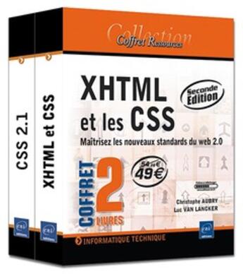 Couverture du livre « Xhtml et les css ; coffret de 2 livres ; maîtrisez les nouveaux standards du web 2.0 (2e édition) » de Aubry Van Lancker aux éditions Eni