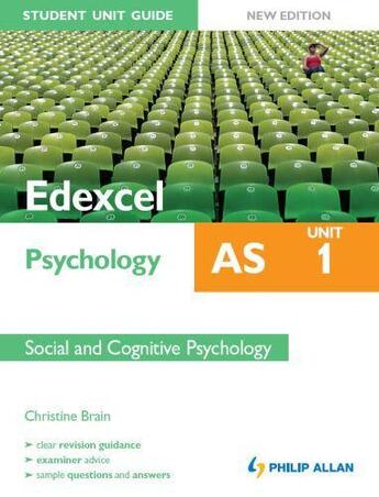 Couverture du livre « Edexcel AS Psychology Student Unit Guide New Edition: Unit 1 Social an » de Brain Christine aux éditions Hodder Education Digital