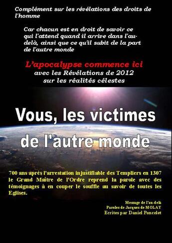 Couverture du livre « Vous, les victimes de l'autre monde » de Daniel Poncelet aux éditions Abm Courtomer
