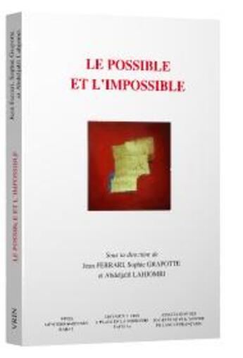 Couverture du livre « Le possible et l'impossible » de  aux éditions Vrin