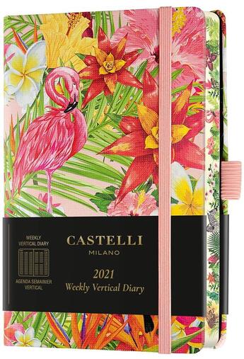 Couverture du livre « Agenda semainier vertical poche eden flamands rose » de Castelli aux éditions Castelli Milano