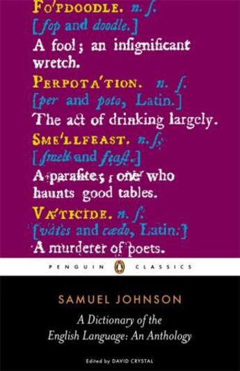 Couverture du livre « A Dictionary of the English Language: an Anthology » de Samuel Johnson aux éditions Penguin Books Ltd Digital