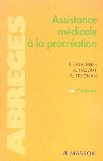 Couverture du livre « Assistance medicale a la procreation - pod » de Olivennes/Hazout aux éditions Elsevier-masson