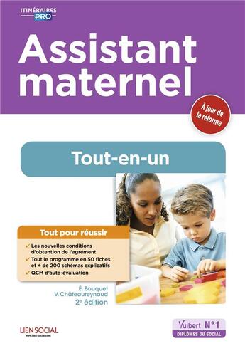 Couverture du livre « Assistant maternel ; tout-en-un (2e édition) » de Emily Bouquet et Virginie Chateaureynaud aux éditions Vuibert