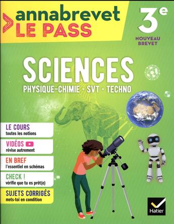 Couverture du livre « Sciences (svt, physique-chimie, technologie) 3e brevet 2018 » de Joel Carrasco aux éditions Hatier