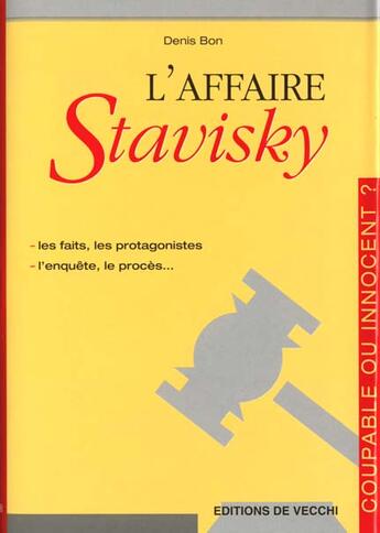 Couverture du livre « L'affaire stavisky » de Denis Bon aux éditions De Vecchi