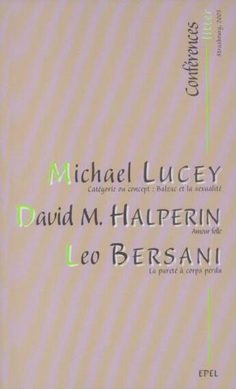 Couverture du livre « Conferences litter » de Halperin/Lucey aux éditions Epel