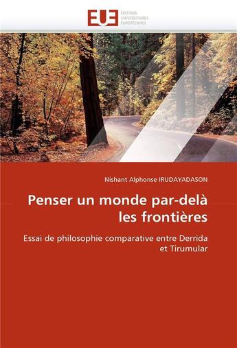 Couverture du livre « Penser un monde par-dela les frontieres » de Irudayadason-N aux éditions Editions Universitaires Europeennes