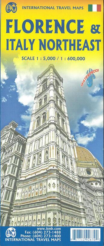 Couverture du livre « Florence & italy northeast waterproof » de  aux éditions Itm